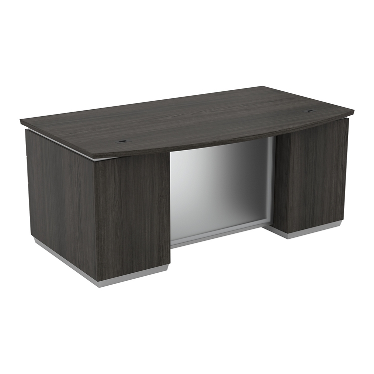 Tuxedo Bow Front Double Pedestal Executive Desk - 72