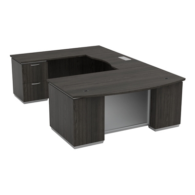 Tuxedo U-Shaped Desk with Left Bridge - 72"W x 114"D