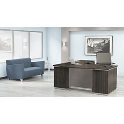 Bow Front L-Shape Desk with Right Return - 72"W x 90"D