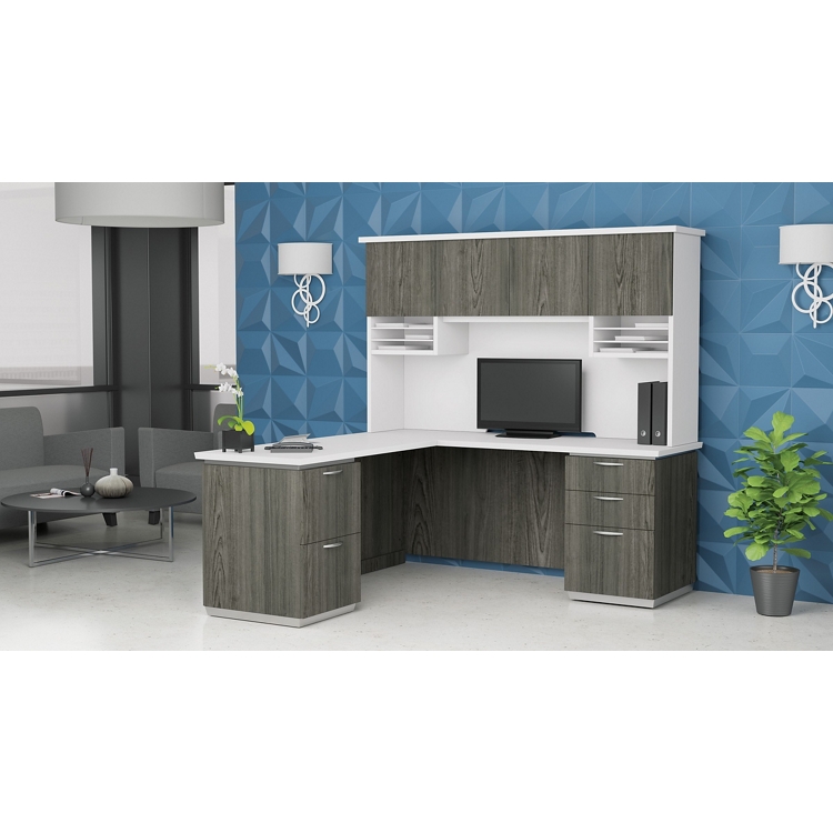 L-Shape Desk with Hutch, Left Return - 72