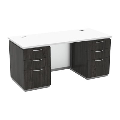 Double-Pedestal Executive Desk - 66"W x 30"D