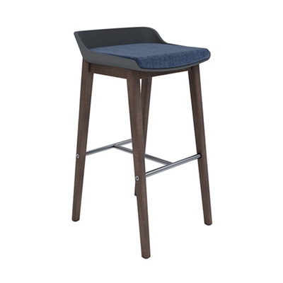 Voodoo Armless Upholstered Bar-Height Stool with PET Shell