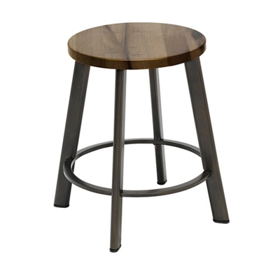 Metro Standard Height Stool with Wood Seat