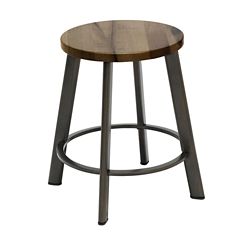 Metro Standard Height Stool with Wood Seat