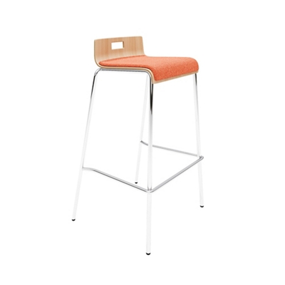Low-Back Upholstered Bar-Height Stool