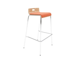 Low-Back Upholstered Bar-Height Stool
