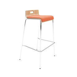 Low-Back Upholstered Bar-Height Stool