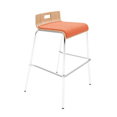 Low-Back Upholstered Counter-Height Stool