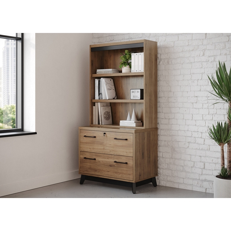 Trenton Lateral File with Bookcase – 36