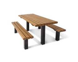 Surface Mounted Pedestal Table and Bench 6ft