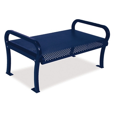 Plastic Coated Outdoor Backless Perforated Bench - 4'W