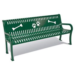 Plastic Coated Outdoor Dog Park Bench - 6'W