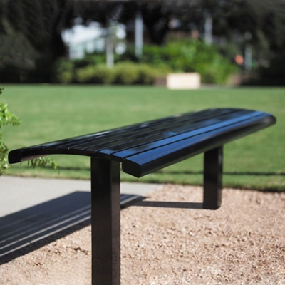 In-Ground Mounted Steel Bench - 6ft
