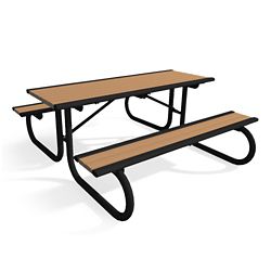 Portable Recycled Lumber Picnic Table and Benches - 6ft