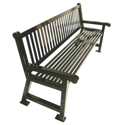 6' Plastic Coated Outdoor Bench with Slat Back
