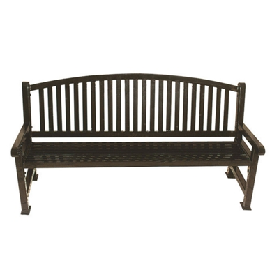 6' Plastic Coated Outdoor Bench with Bow Back