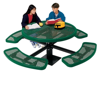 Round Perforated Picnic Table with Surface Mount
