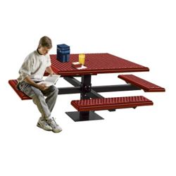Square Perforated Picnic Table with Surface Mount