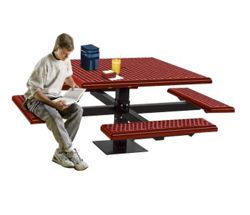 Square Perforated Picnic Table with Surface Mount