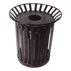 Outdoor Built to Last Trash Receptacle with Flat Top- 36 Gallon Capacity
