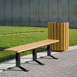 Recycled Plastic Lumber In-Ground Mount Backless Park Bench - 6 ft