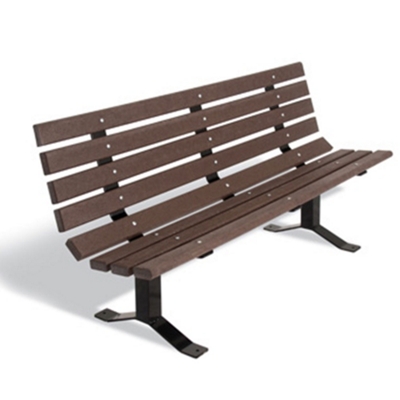 Recycled Plastic Lumber Surface Mount Park Bench - 6 ft