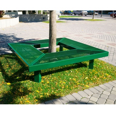 In-Ground Perforated 8 ft Mall Bench
