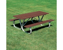 Heavy Duty Recycled Plastic Lumber Picnic Table - 8 ft