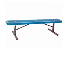 Backless Portable Perforated Steel Bench - 6'W