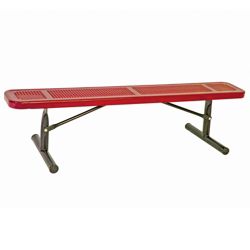 Backless Portable Perforated Steel Bench - 8'W