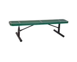Backless Portable Perforated Steel Bench - 10'W | NBF