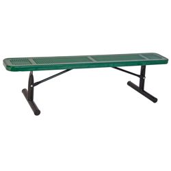 Backless Portable Perforated Steel Bench - 10'W