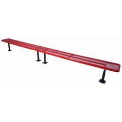 Backless Surface Mount Perforated Steel Bench - 15'W