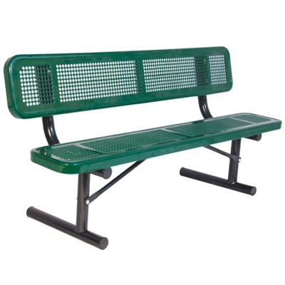 Portable Perforated Steel Bench - 6'W