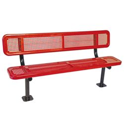 Surface Mount Perforated Steel Bench - 6'W
