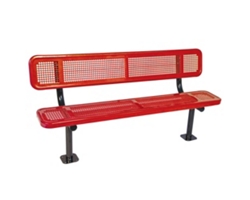 Surface Mount Perforated Steel Bench - 6'W