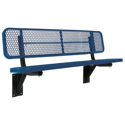 Wall Mount Perforated Steel Bench - 6'W
