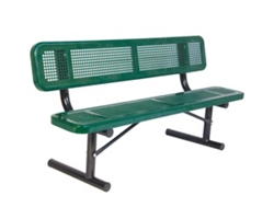 Portable Perforated Steel Bench - 8'W
