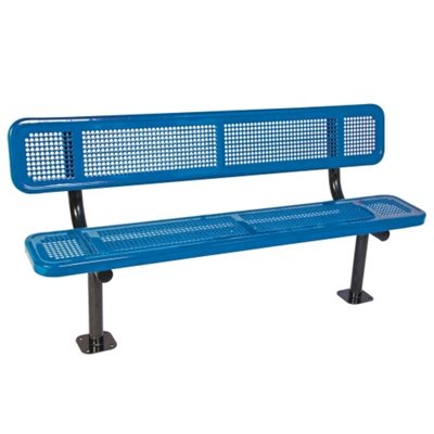 Surface Mount Perforated Steel Bench - 8'W