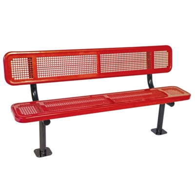 Surface Mount Perforated Steel Bench - 10'W