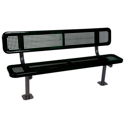 Surface Mount Perforated Steel Bench - 15'W