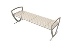 Backless Sled Style Leg Bench with Arms - 6'W