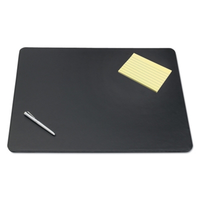 Rigid Faux Leather Desk Pad With Decorative Stitching 36 W X 20