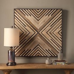 Signature Accents Square Geometric Wooden Wall Art