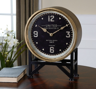 Signature Accents Industrial Table Clock by NBF Signature Series