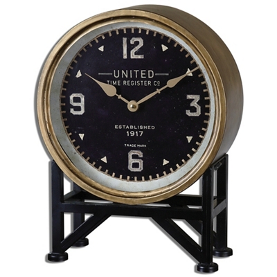 Metal Frame/Brass Finish/Aged Black Stand