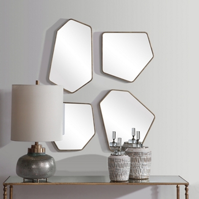 Signature Accents Contemporary Geometric Mirrors, Set of Four