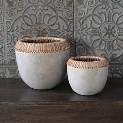 Concrete Accent Bowls, Set of Two