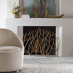 Gold Twig Fireplace Screen