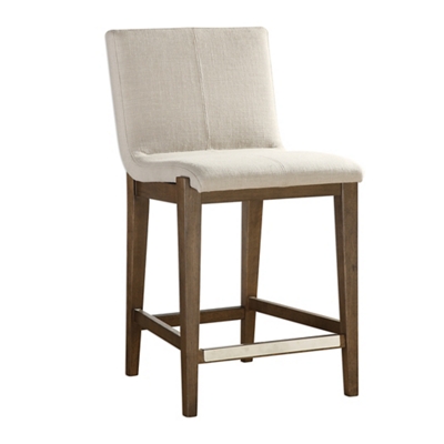Neutral Linen Fabric/Light Walnut Solid Birch Wood Frame